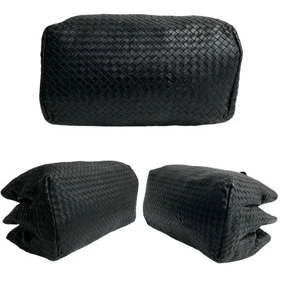 BOTTEGA VENETA Black Leather Intrecciato Tote Bag - Picture 5 of 9